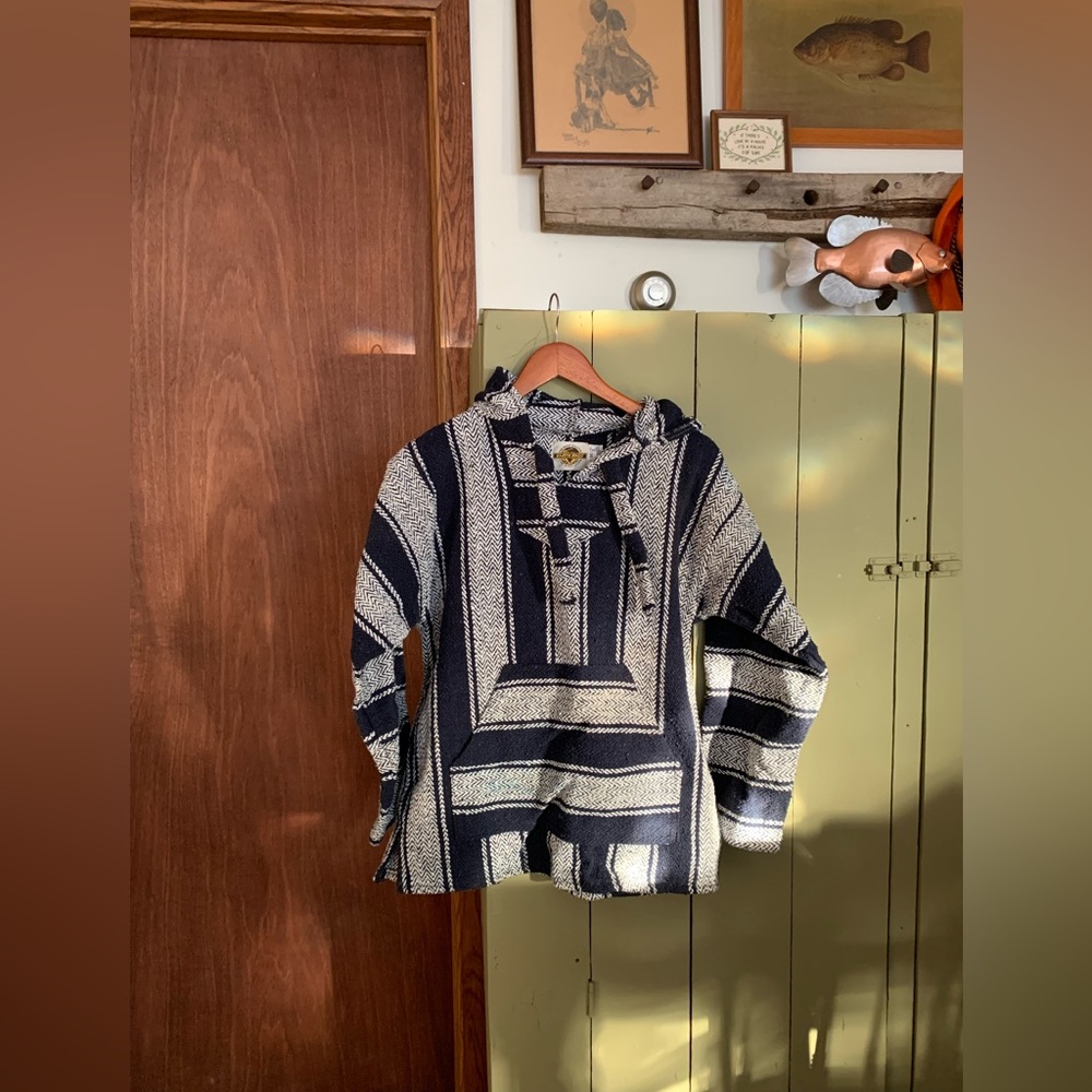 Navy & white Baja hoodie